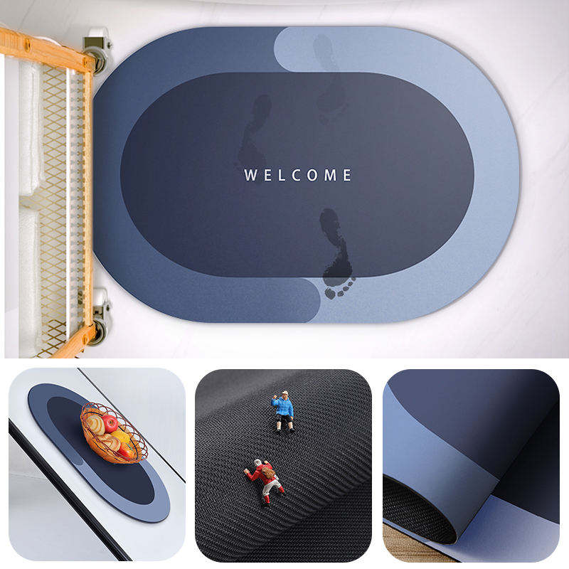 Hot Sale OEM ODM Eco Friendly Modern Bathroom Anti Slip Mat Customizable Print Design Super Absorbent Fast Drying