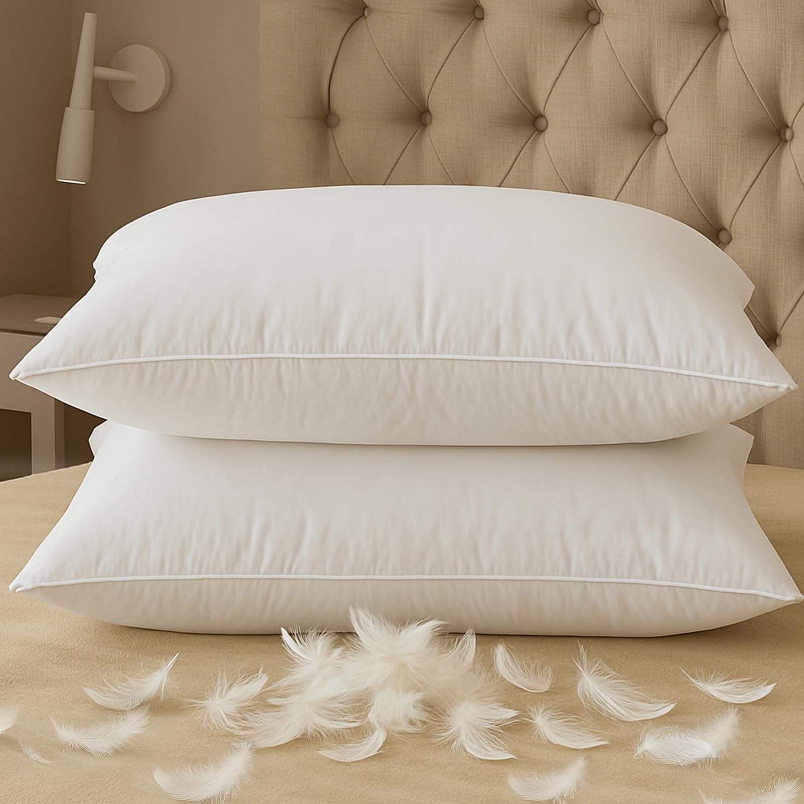 Hospitality Bed Pillow Customizable Polyester Hotel Pillow Anti Dust Mite Hypoallergenic Soft Pillow for Guesthouse Bedroom