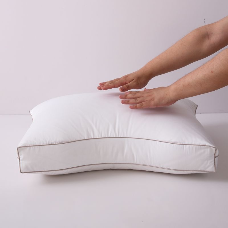 75% White Duck Down Pillow Soft Fluffy Hotel Grade Bed Pillow BSCI Certified Feather Filling Pillow for Adults OEM ODM