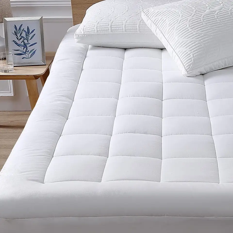 Mattress Topper Microfiber Polyester Mattress Pad Cover with Deep Pocket for Bedroom Hotel Home Use Custom OEM ODM