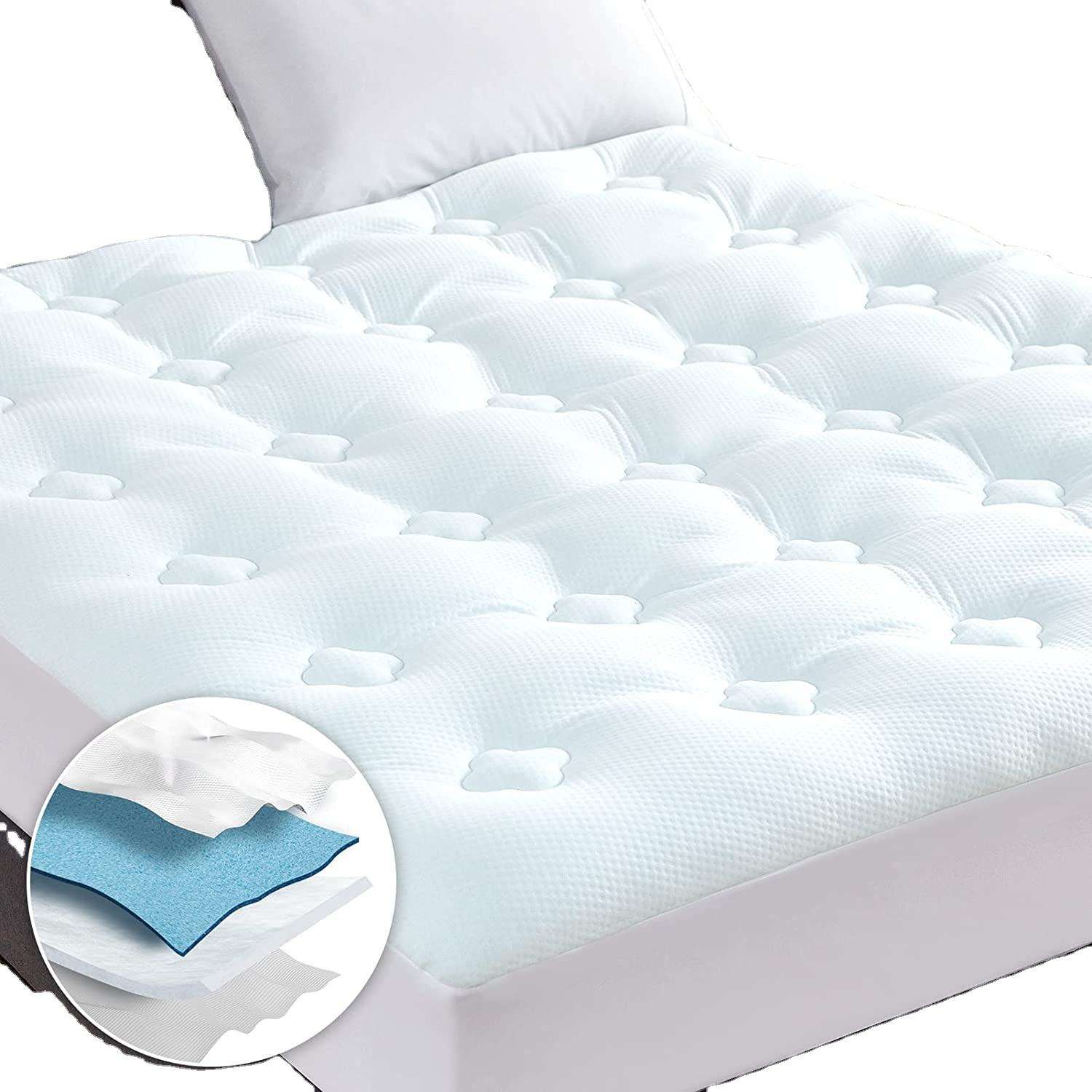 Custom Cooling Bamboo Mattress Topper Extra Thick with 8-21 Inch Deep Pocket for Bedroom Hotel Home OEM ODM Service