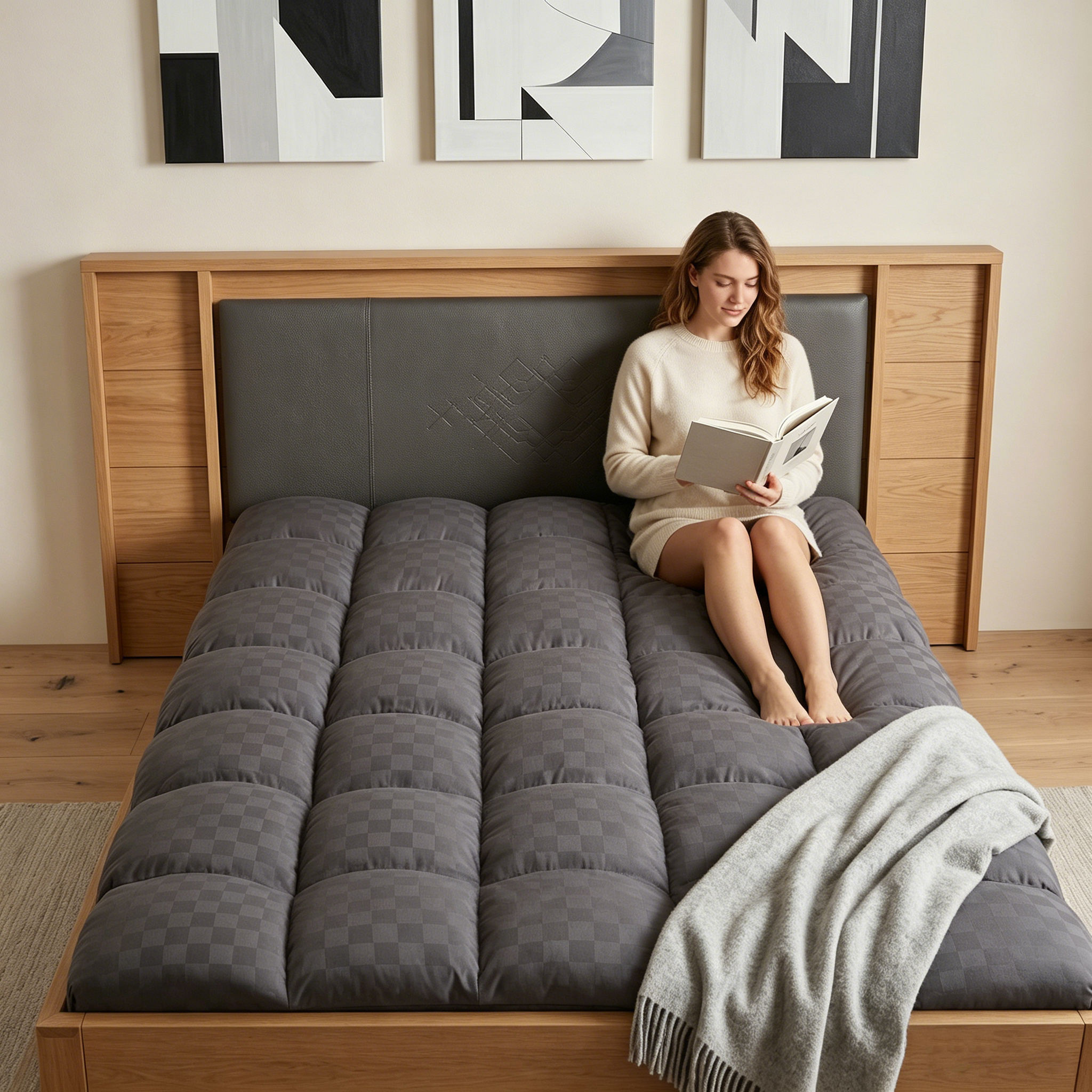 Custom Jacquard Mattress Protective Cover with Deep Pocket Down Alternative Fill for Bedroom Hotel Home OEM ODM