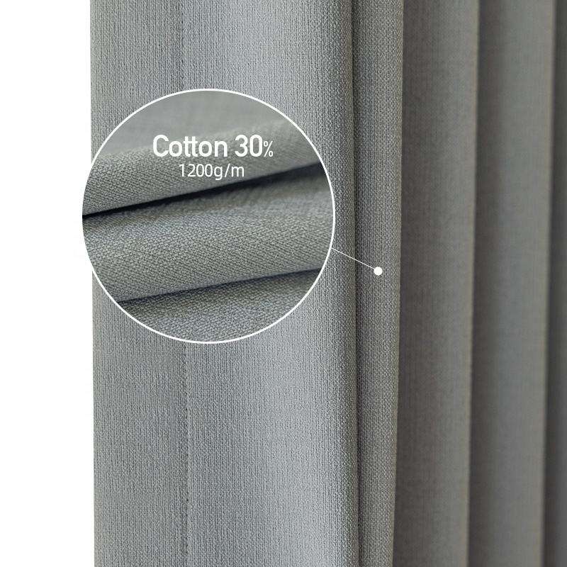 Wholesale Luxury Thick Double Side Linen Curtains 100% Blackout Thermal Insulated Living Room Luxury Curtains