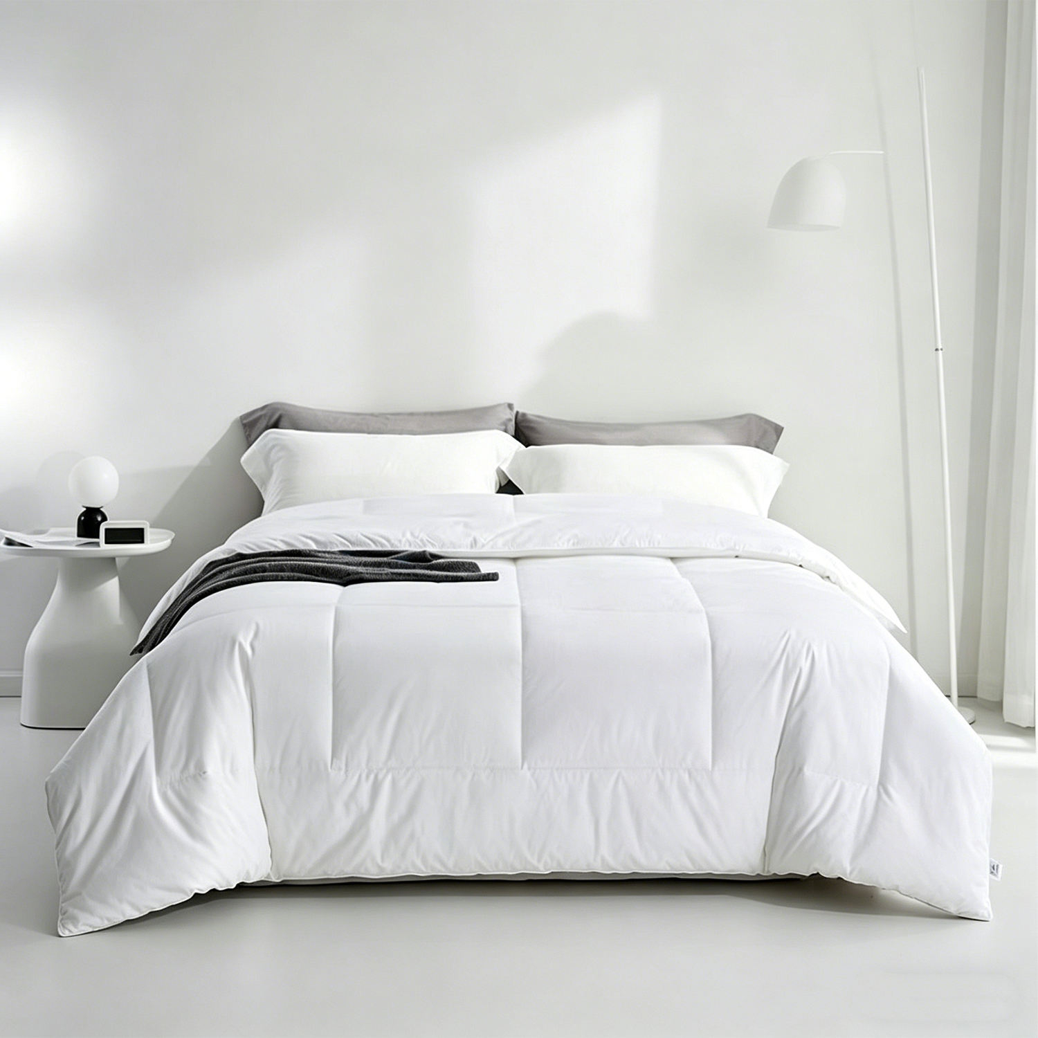OEM ODM 100% Cotton Hotel Comforter Breathable Warm Solid White All Season Home Hotel Use Solid White All Season
