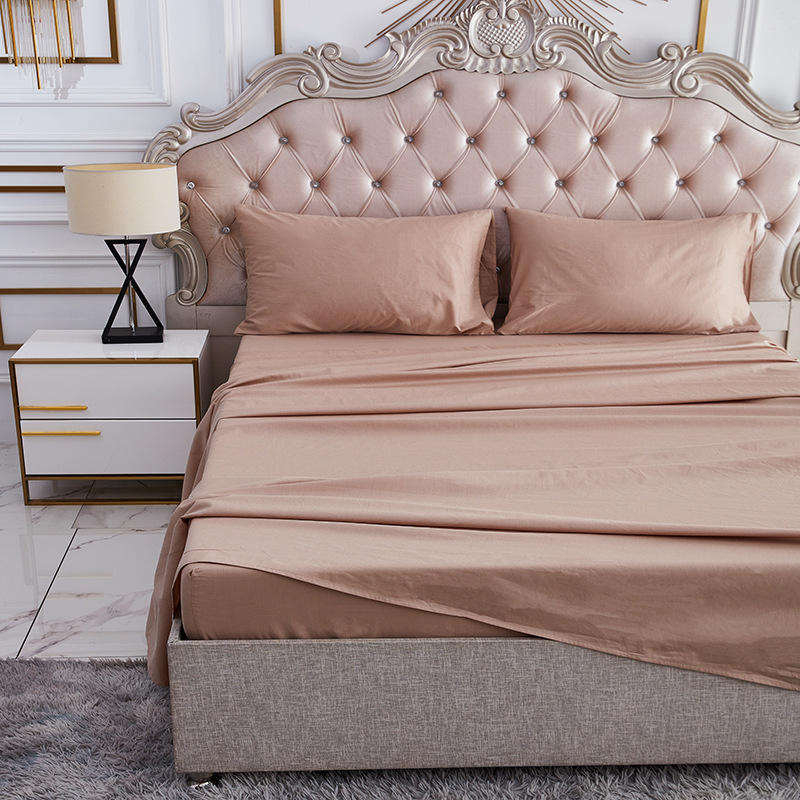 Custom OEM ODM Bamboo Fiber Fitted Sheet Bedding Set 4PCS Skin Friendly Breathable Anti-Slip Durable for Hotel Homestay Bedroom
