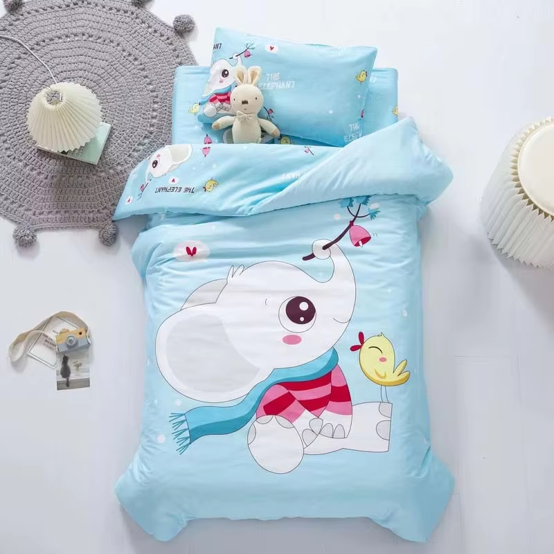 Custom OEM ODM 3PCS Kindergarten Cartoon Bedding Set Soft Skin Friendly Breathable Safe for Kindergarten Children Bedroom