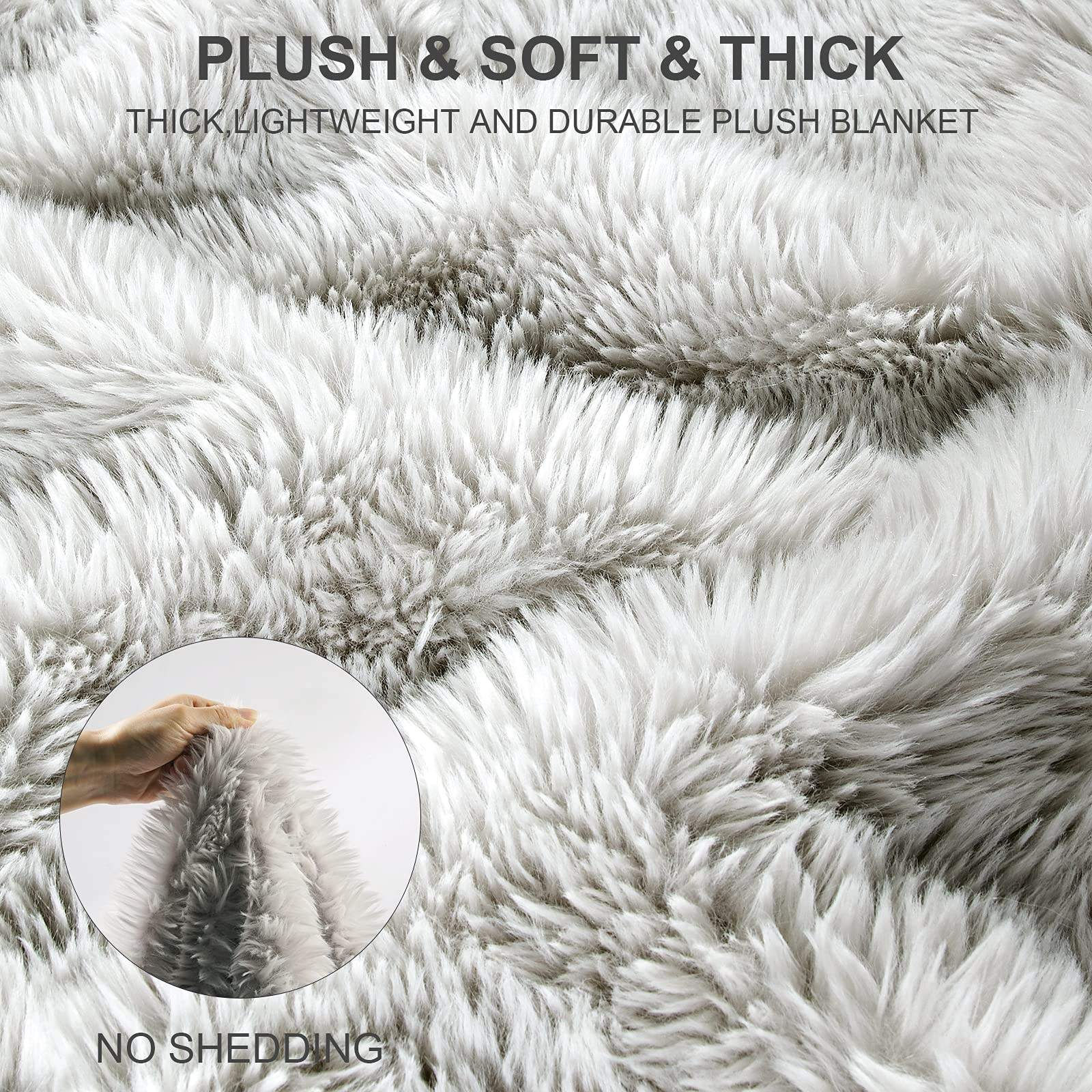 Wholesale Luxury Double Layer Rabbit Fur Blanket Ultra Soft Cozy Anti Shedding Thick Warm Throw Blanket for Home Decoration