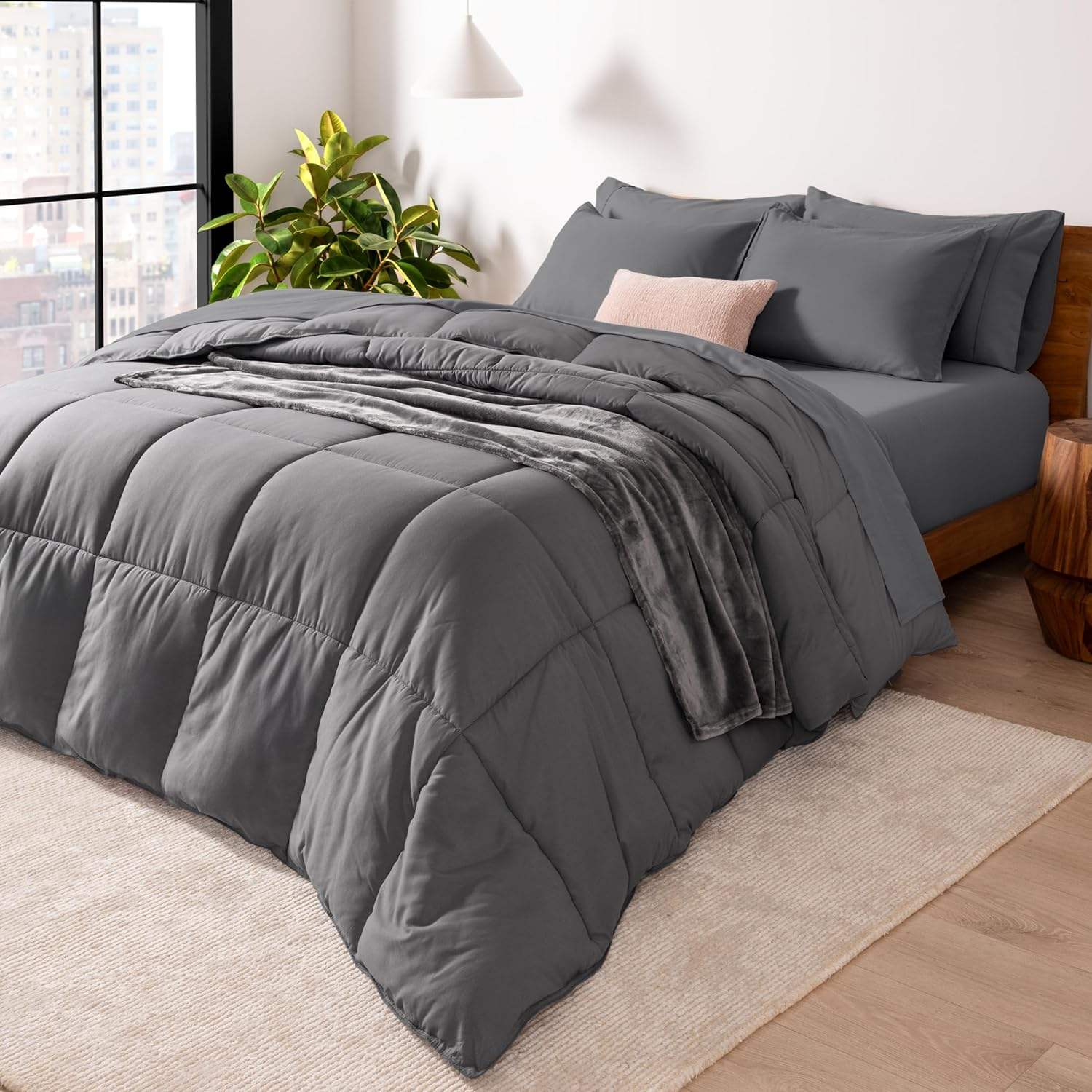 Custom 7 Piece Bed In A Bag Comforter Set Goose Down Alternative Ultra Soft Microfiber All Season for Bedroom Home OEM ODM