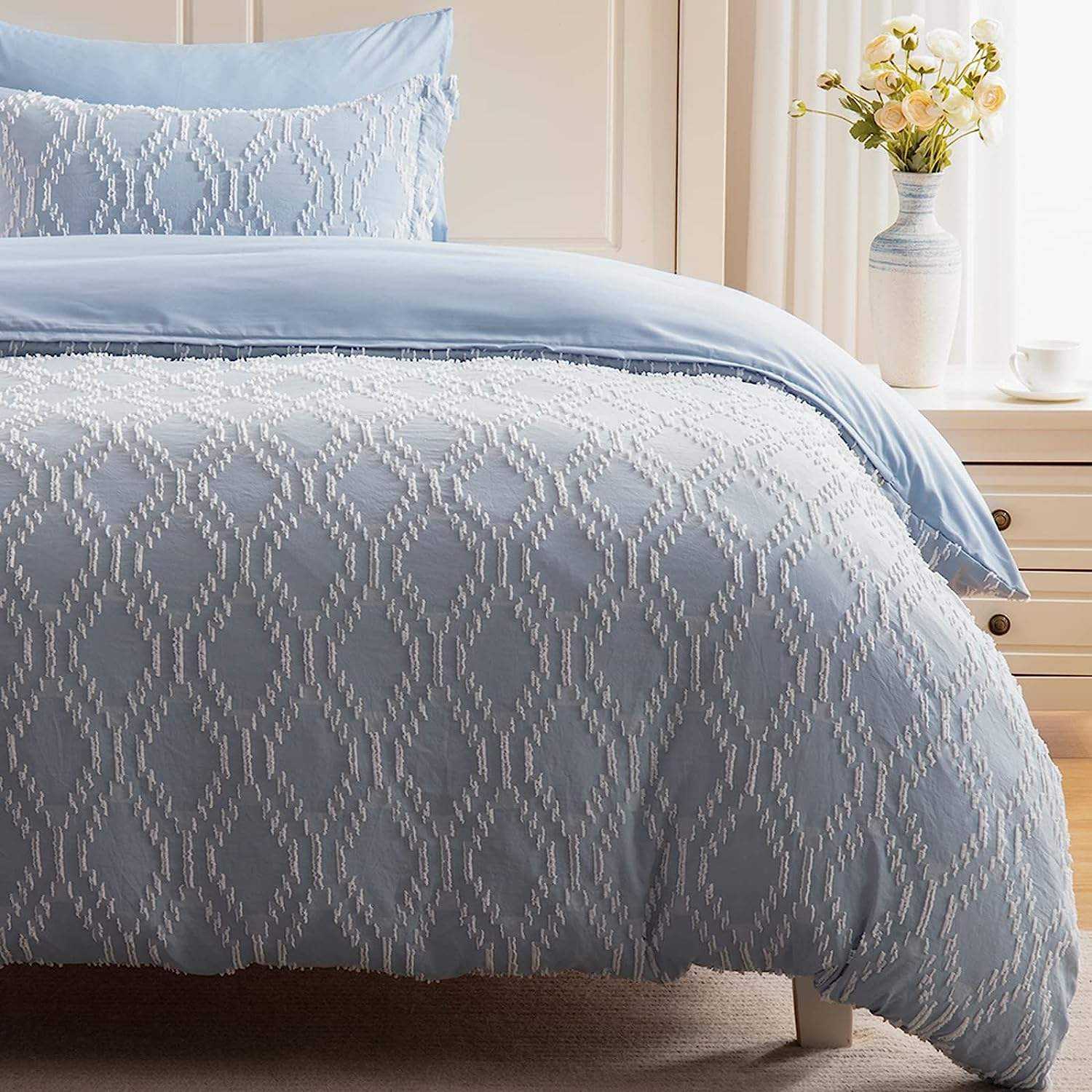 Wholesale Twin Size 2 Pieces Microfiber Tufted Boho Bedding Set All Seasons Duvet Cover
