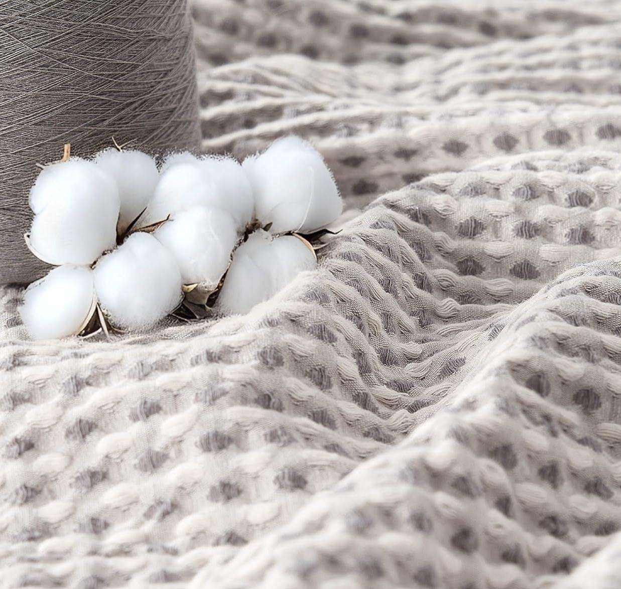 Designer Organic Cotton Muslin Blanket King Size Warm Heavy Winter Blanket Soft Breathable For Home Use OEM ODM