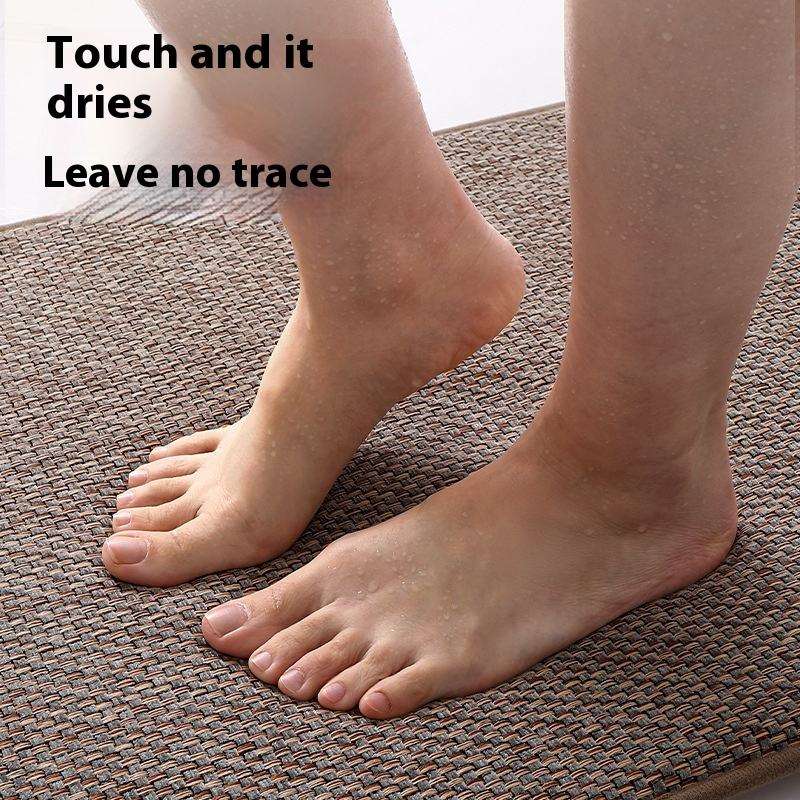 Modern Simple Household Sponge Foot Mat OEM ODM Linen Woven Absorbent Memory Foam Bathroom Floor Mat
