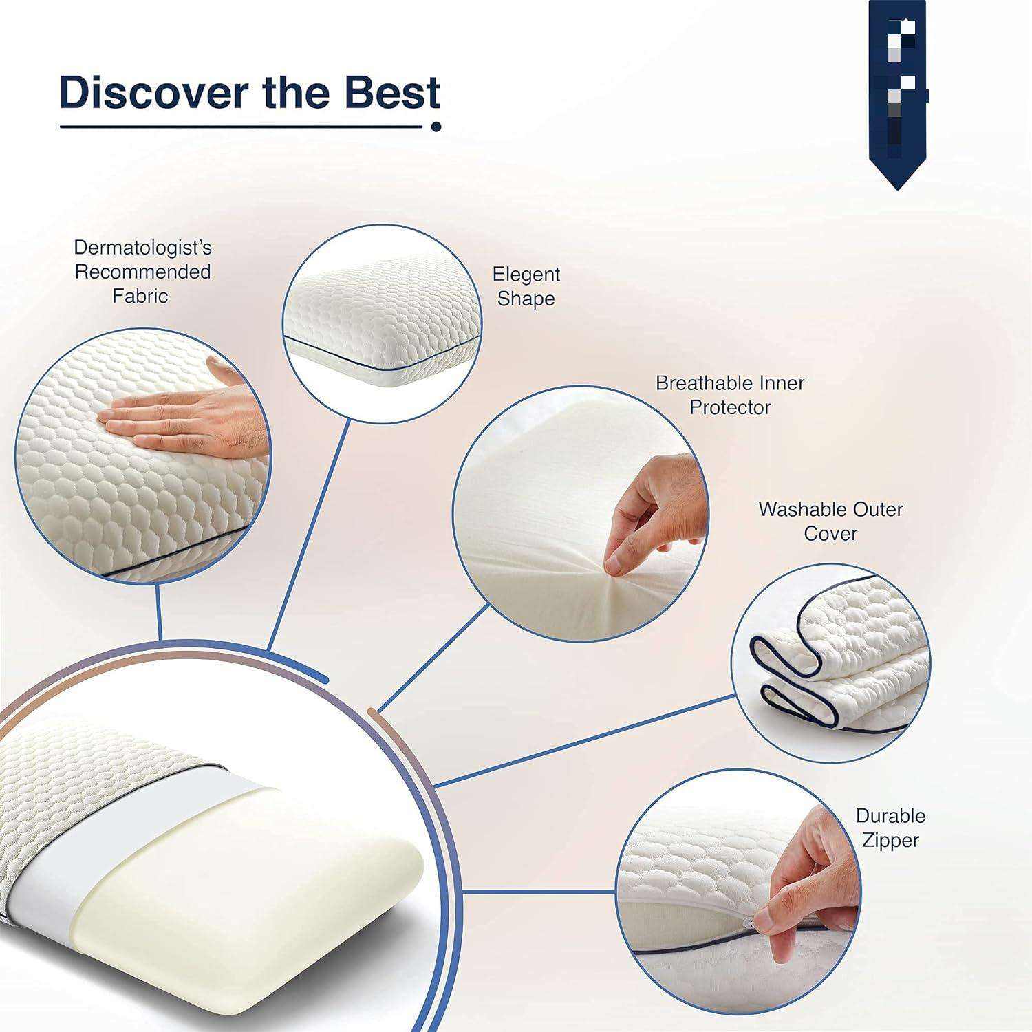 Custom Logo Cooling Gel Infused Memory Foam Pillow Orthopedic Bed Pillow for Side Back Stomach Sleepers