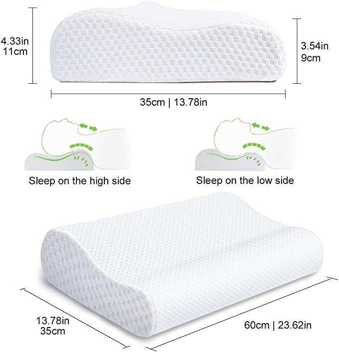 Custom Logo Orthopedic Memory Foam Pillow Breathable Cotton Fabric Neck Support Pillow for Side Back Sleepers