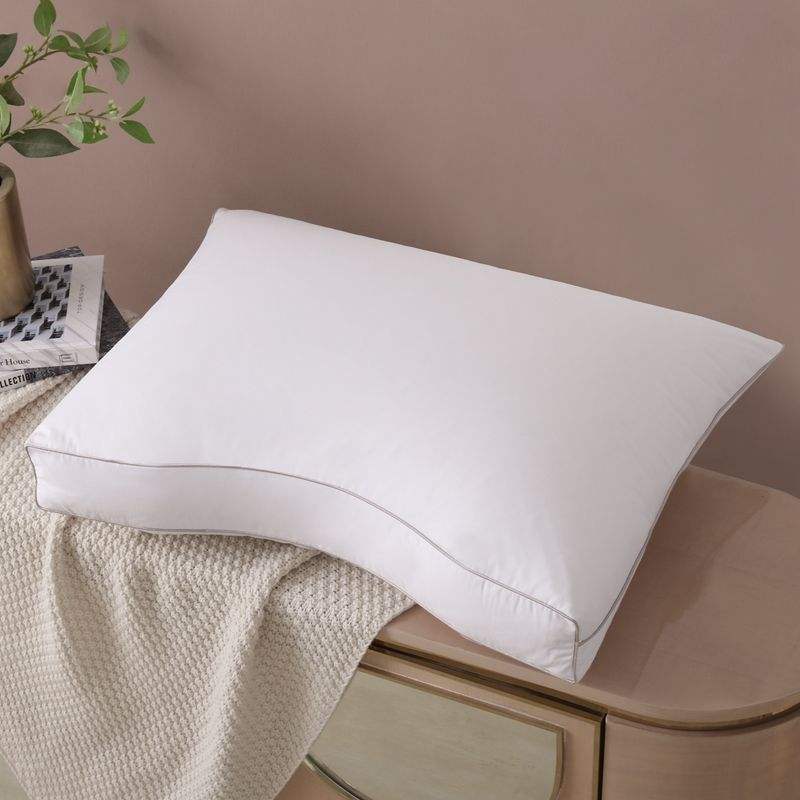 75% White Duck Down Pillow Soft Fluffy Hotel Grade Bed Pillow BSCI Certified Feather Filling Pillow for Adults OEM ODM
