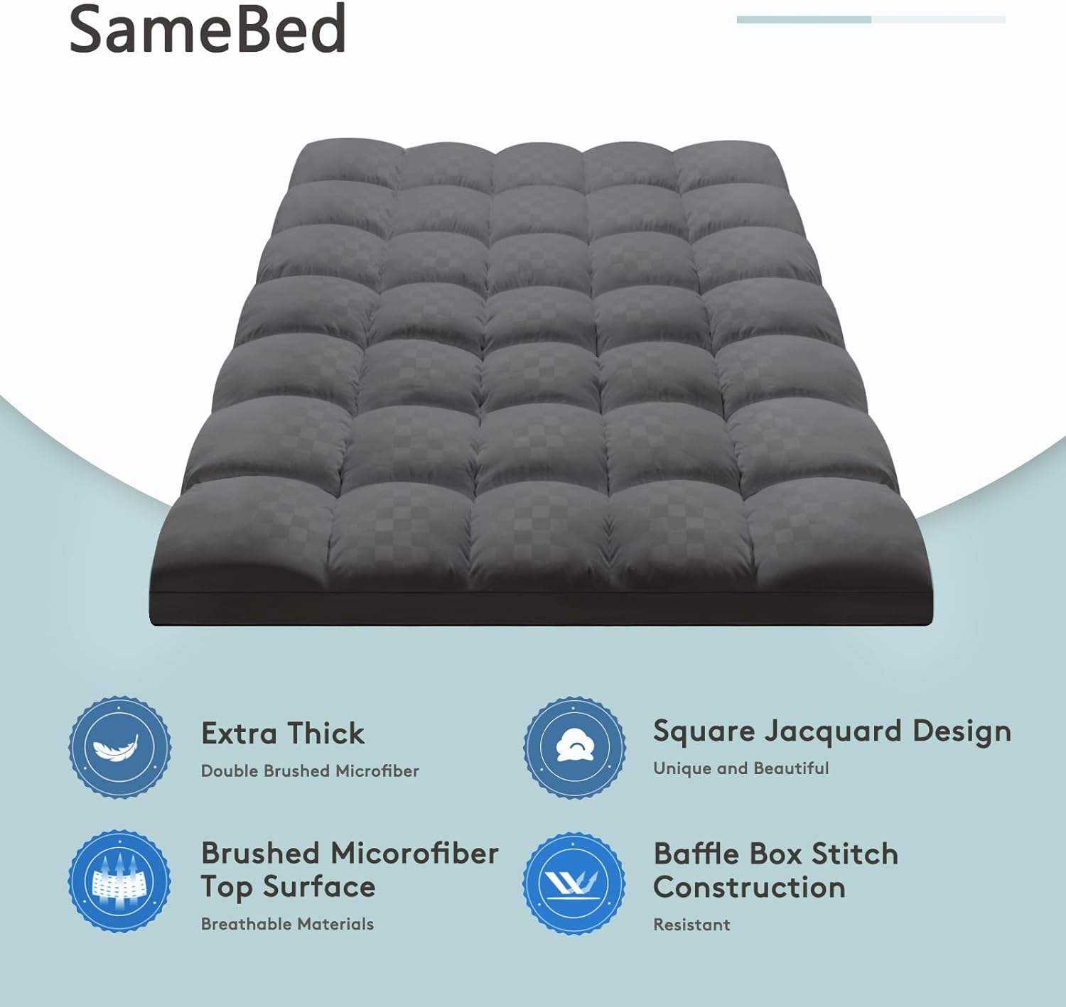 Custom Jacquard Mattress Protective Cover with Deep Pocket Down Alternative Fill for Bedroom Hotel Home OEM ODM
