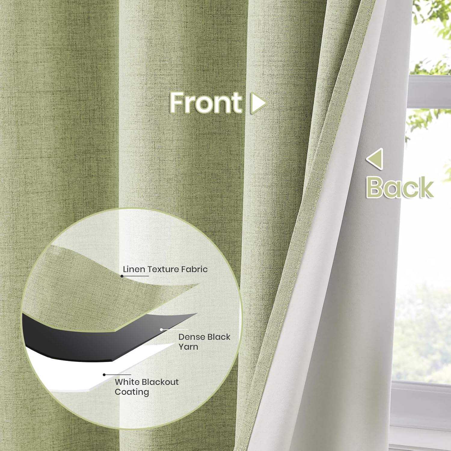 Modern Blackout Window Curtains Linen Texture Thermal Insulated Custom Size For Bedroom Living Room OEM ODM