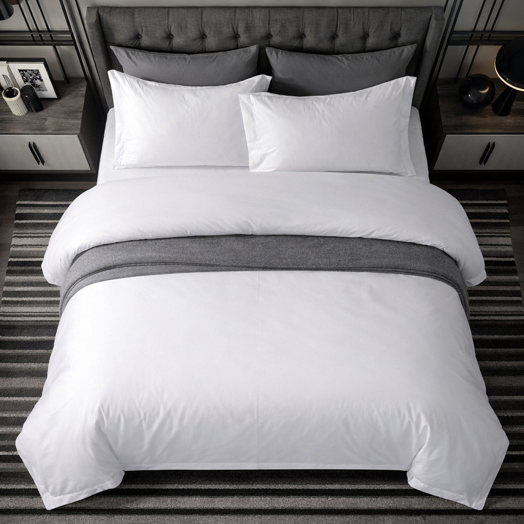 Hotel Grade 100% Cotton 200TC Bedding Set Queen King Size Anti-Pilling Breathable European Style Duvet Cover Bed Sheet Set