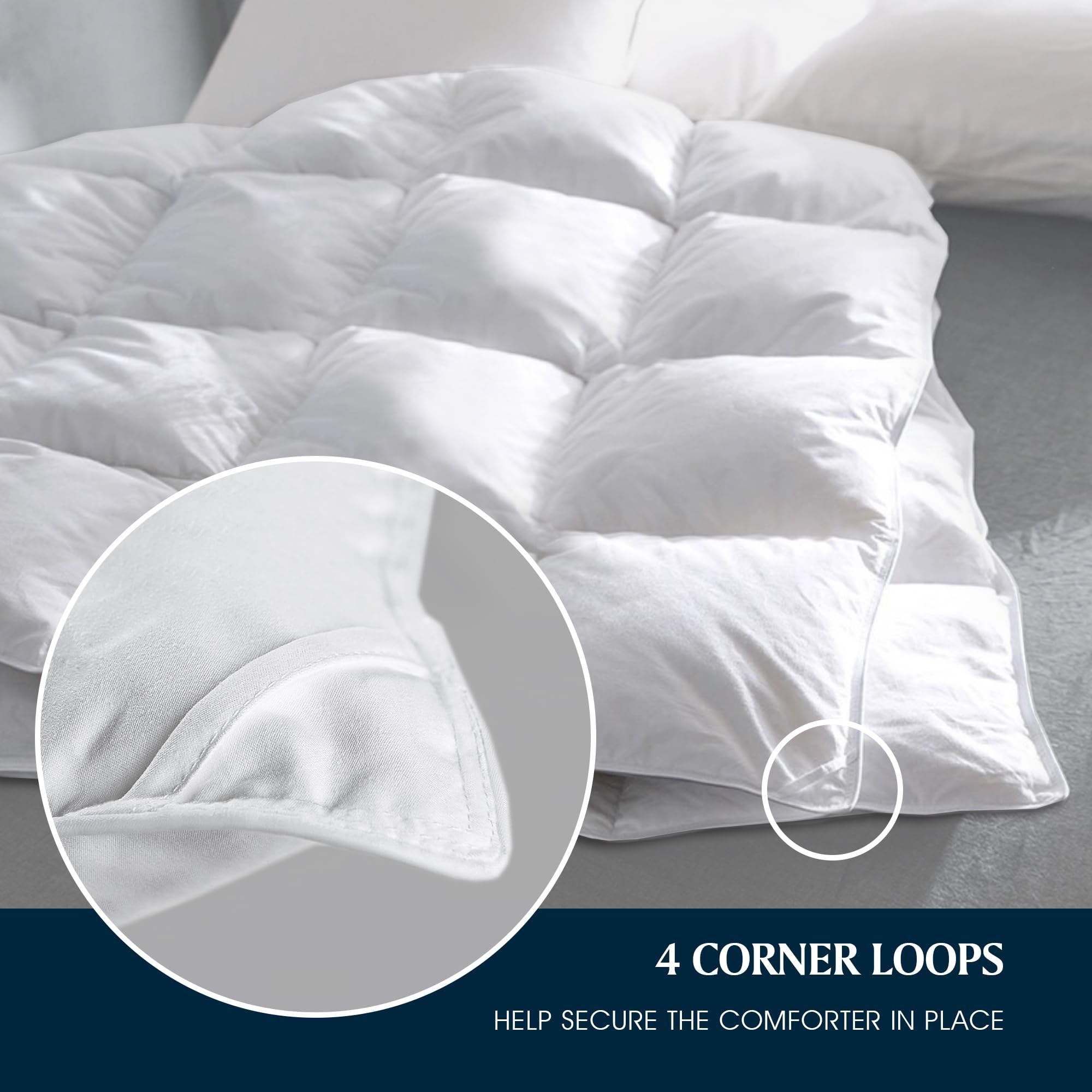 Custom Hotel Home Luxury Goose Feather Down Comforter 100% Cotton Cover Hypoallergenic All Season for Bedroom Home OEM ODM