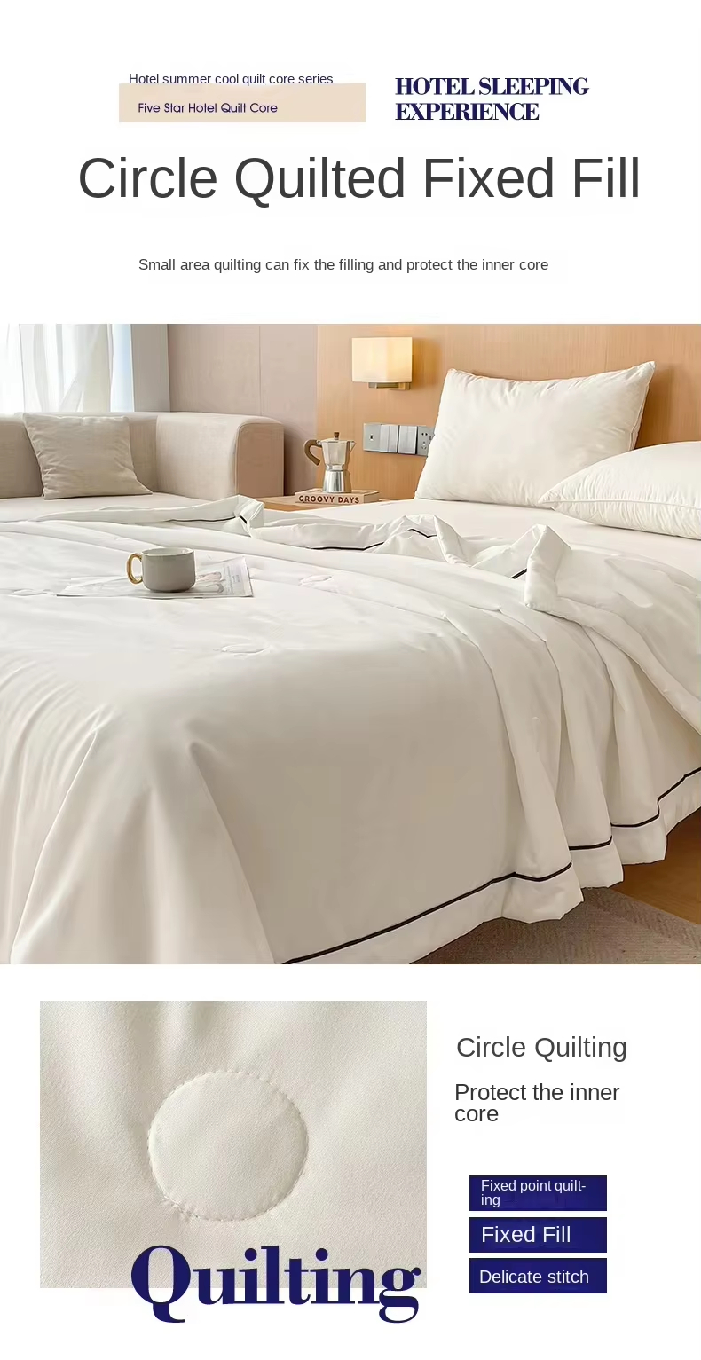 Custom OEM ODM Hilton Style Soybean Fiber Summer Quilt Soft Durable Breathable Quilt Suitable for All Home Hotel Use