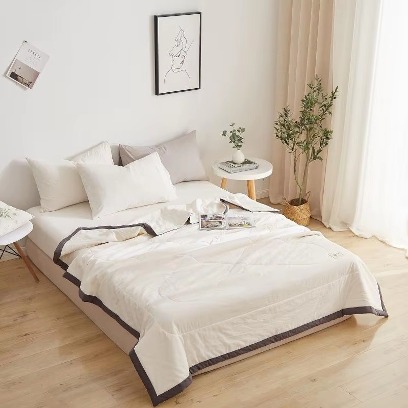 Custom OEM ODM 100% Cotton Summer Cool Quilt Soft Durable Breathable Quilt Suitable for All Home Hotel Use