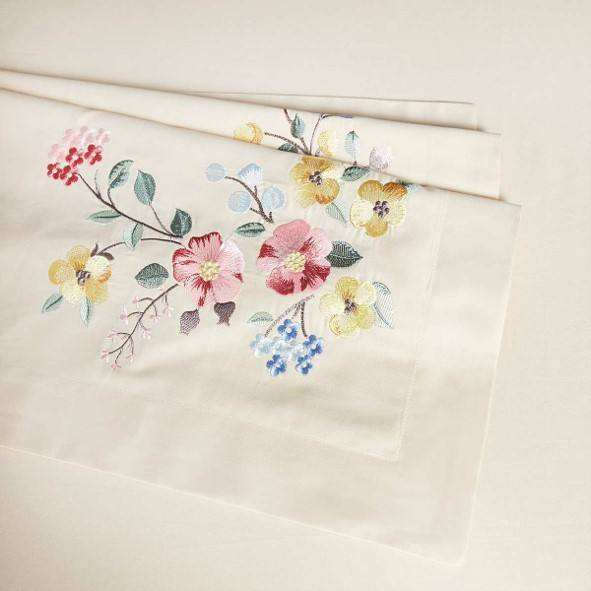 OEM ODM Wholesale All Season Pastoral Style Floral Embroidery Bedding Set Breathable Cotton for Home Bedroom Use