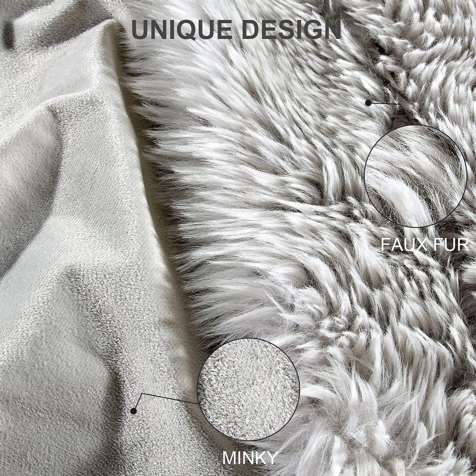 Wholesale Luxury Double Layer Rabbit Fur Blanket Ultra Soft Cozy Anti Shedding Thick Warm Throw Blanket for Home Decoration