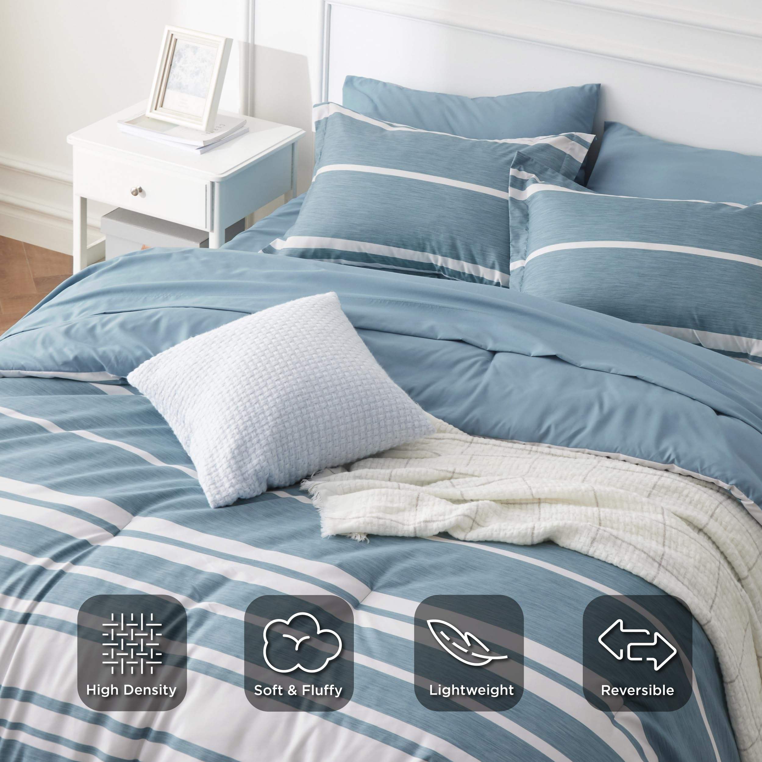 Custom Printing Royal Blue Comforter Sets 300TC Polyester Simple Luxury King Size Bedding for Wedding Hotel Home OEM ODM