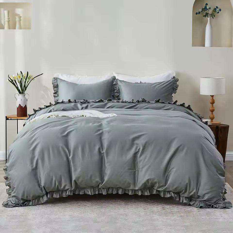 OEM Custom Cotton Hotel Bedding Set Luxury Style Soft Breathable Duvet Cover Set With Sheet Pillowcase Resorts and Hotel Use