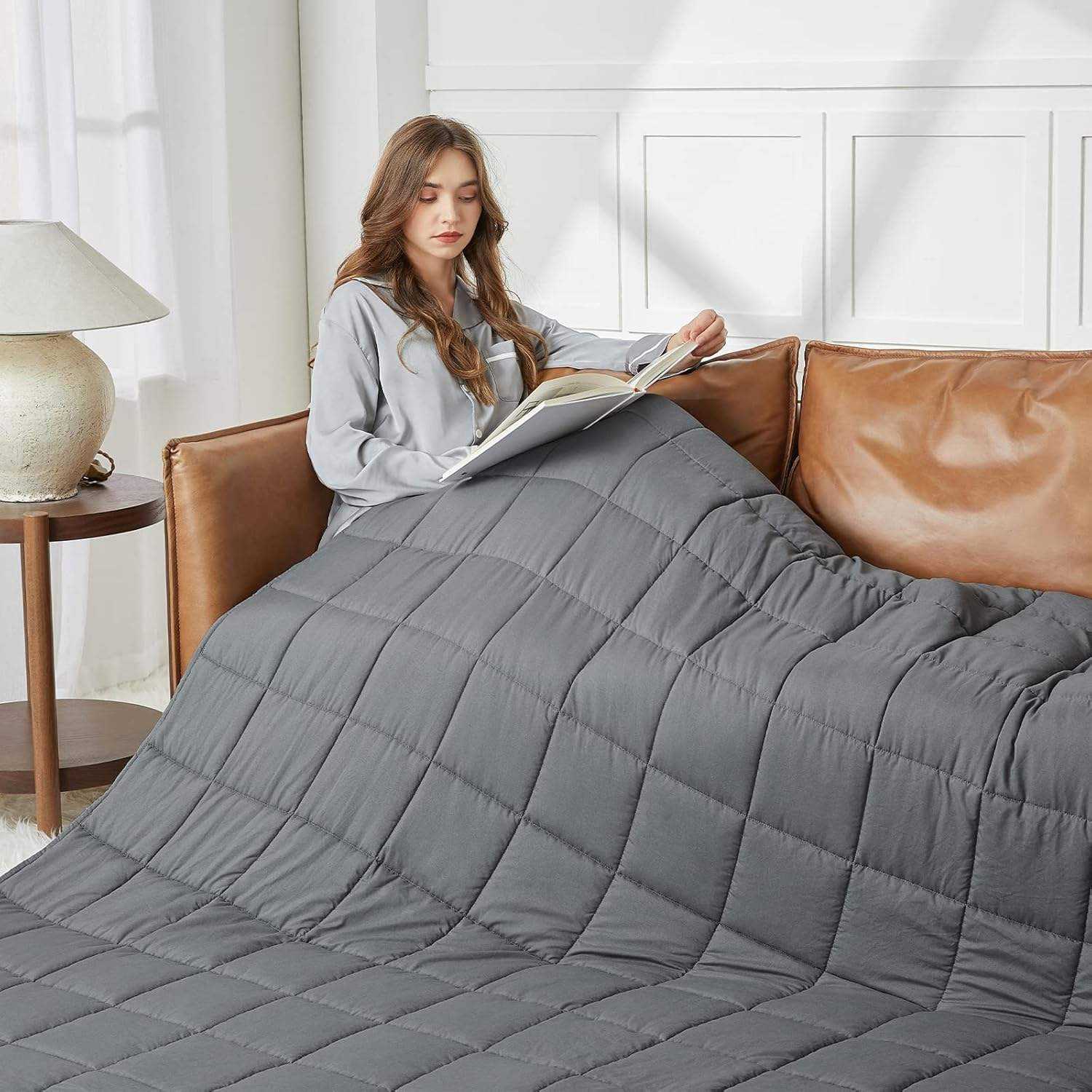 OEM ODM Custom Weighted Blanket 15lbs 150x200cm Microfiber Sensory Blanket for Bulk Order Heavy Blanket for Adult and Kids