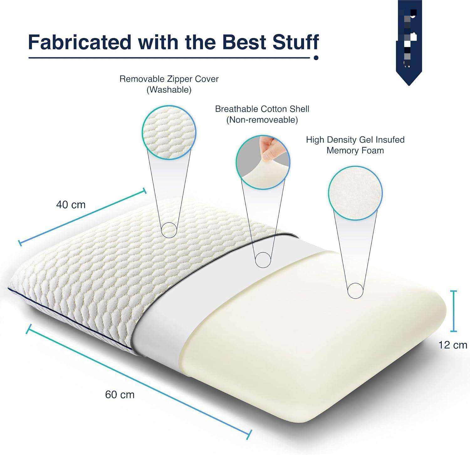 Custom Logo Cooling Gel Infused Memory Foam Pillow Orthopedic Bed Pillow for Side Back Stomach Sleepers