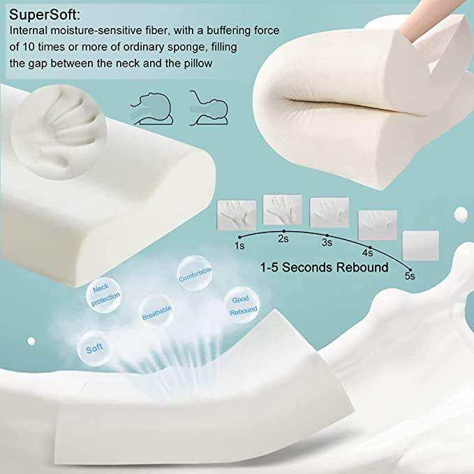 Custom Logo Orthopedic Memory Foam Pillow Breathable Cotton Fabric Neck Support Pillow for Side Back Sleepers