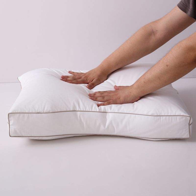 75% White Duck Down Pillow Soft Fluffy Hotel Grade Bed Pillow BSCI Certified Feather Filling Pillow for Adults OEM ODM