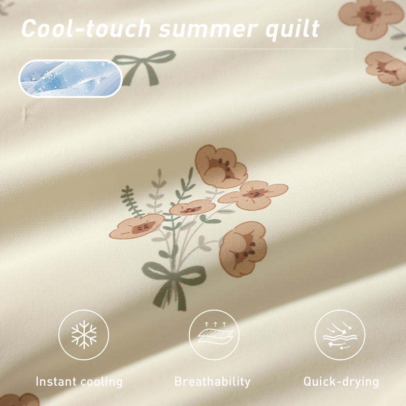 Custom OEM ODM Luxury Breathable Printed Cooling Quilt OEM ODM Luxury Microfiber Filling for Hotel Home Summer Use