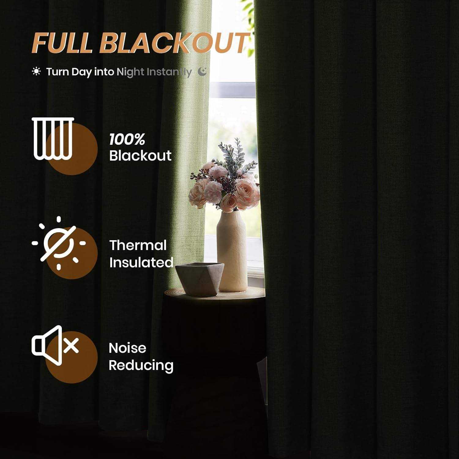 Modern Blackout Window Curtains Linen Texture Thermal Insulated Custom Size For Bedroom Living Room OEM ODM
