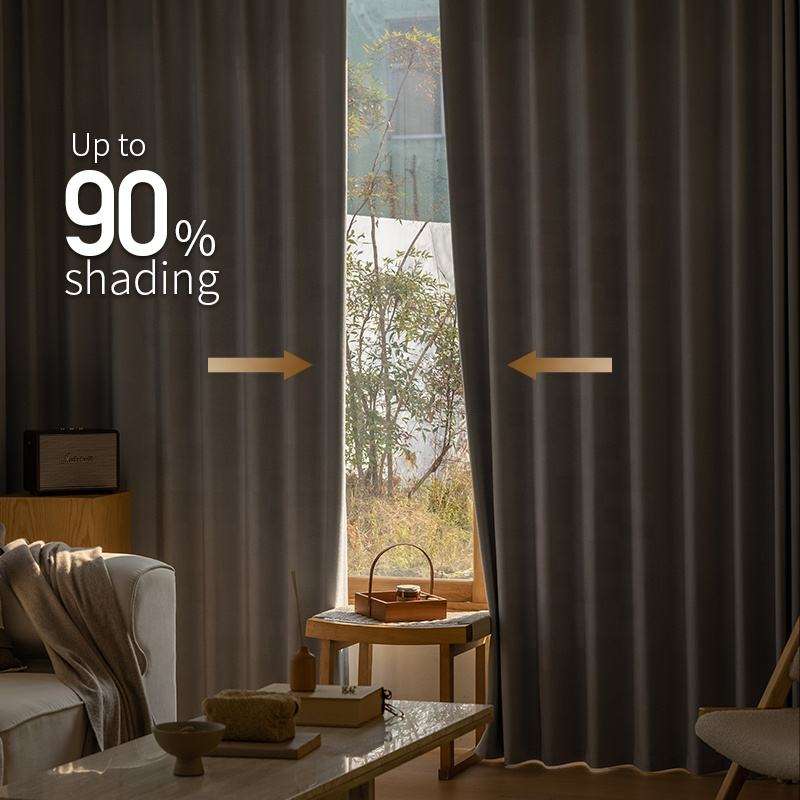 Wholesale Luxury Thick Double Side Linen Curtains 100% Blackout Thermal Insulated Living Room Luxury Curtains