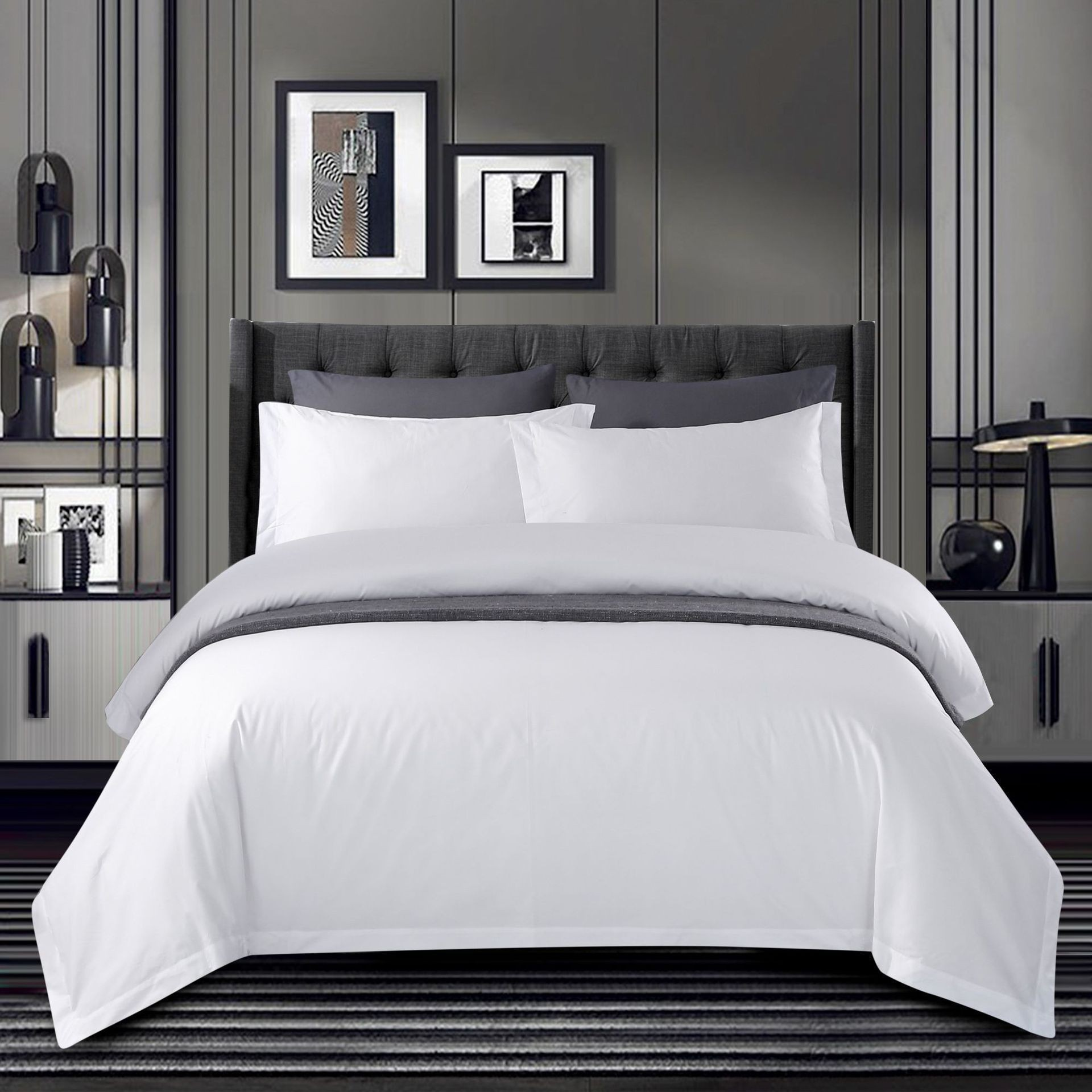 Hotel Grade 100% Cotton 200TC Bedding Set Queen King Size Anti-Pilling Breathable European Style Duvet Cover Bed Sheet Set