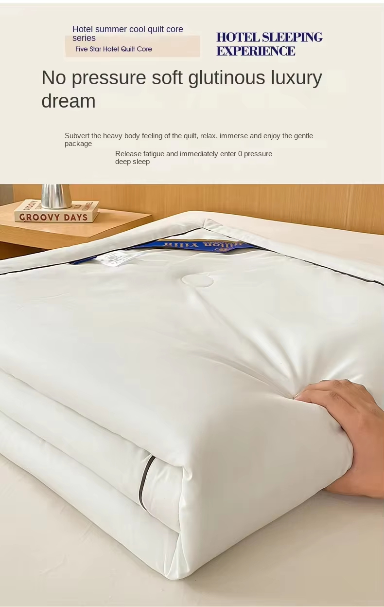 Custom OEM ODM Hilton Style Soybean Fiber Summer Quilt Soft Durable Breathable Quilt Suitable for All Home Hotel Use