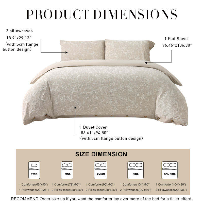 Factory Wholesale OEM ODM 100% Cotton Jacquard Bedding Set Four Piece Plant Pattern All Season Elegant