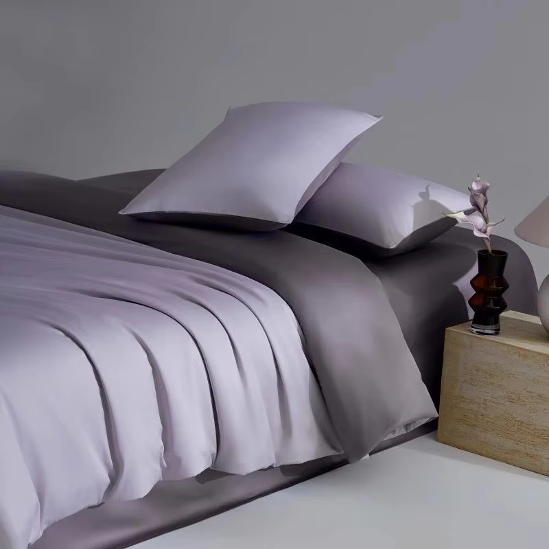 New Arrive Premium 500TC 100% Cotton Bedding Set Mite Proof Silky Soft Luxury Hotel Style Solid Color Bedding Set for Home Use