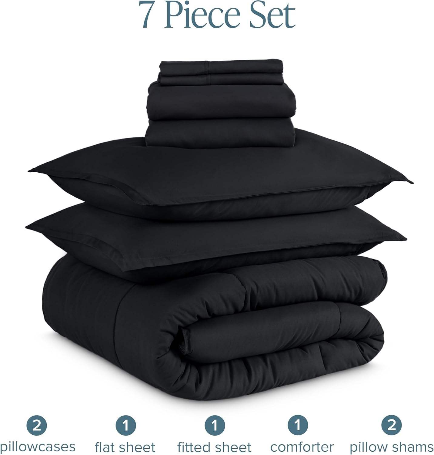 Custom 7 Piece Bed In A Bag Comforter Set Goose Down Alternative Ultra Soft Microfiber All Season for Bedroom Home OEM ODM