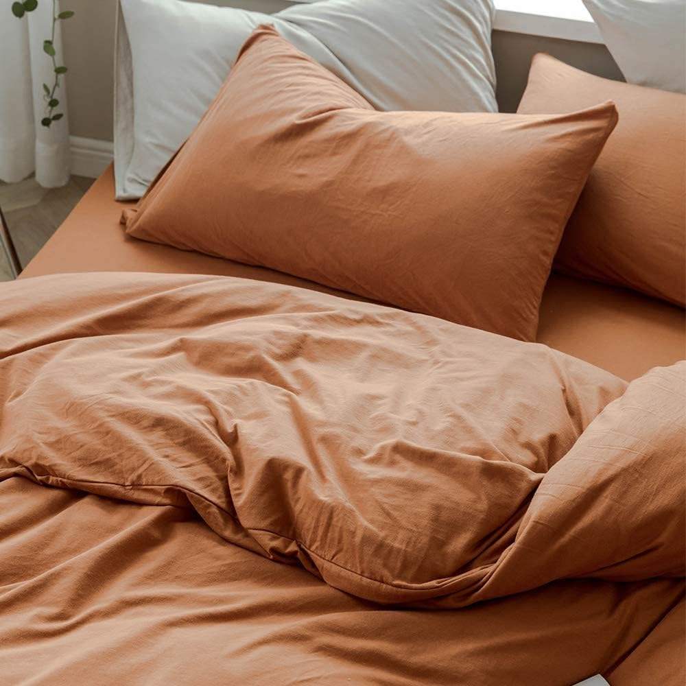 Wholesale All Size 3 Piece Jersey Knit Cotton Bedding Set Solid Color Luxury Soft Duvet Cover