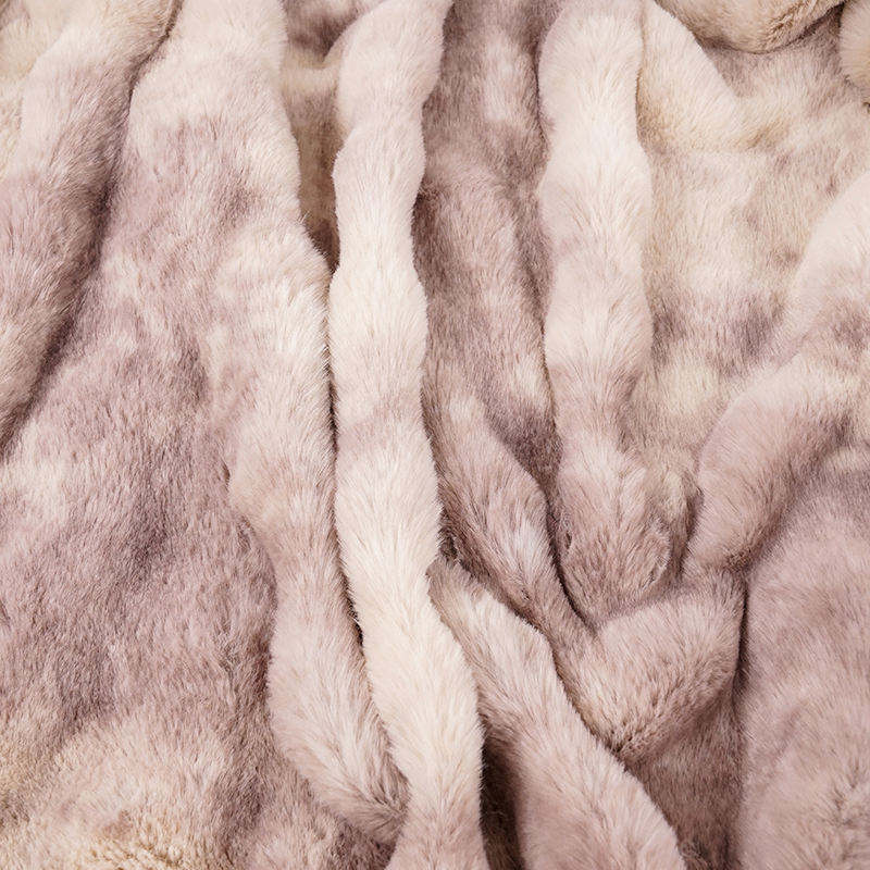 Customizable Tie Dye Faux Fur Throw Blanket, Plush Cozy Sofa Couch Blanket, Home Hotel Use OEM ODM Available Luxury Bedding