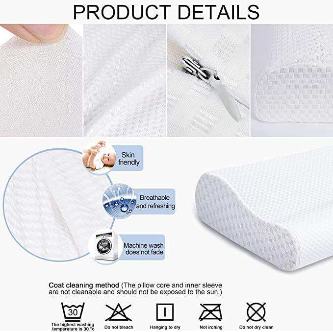 Custom Logo Orthopedic Memory Foam Pillow Breathable Cotton Fabric Neck Support Pillow for Side Back Sleepers
