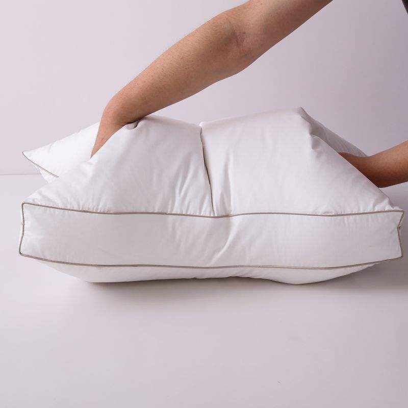 75% White Duck Down Pillow Soft Fluffy Hotel Grade Bed Pillow BSCI Certified Feather Filling Pillow for Adults OEM ODM