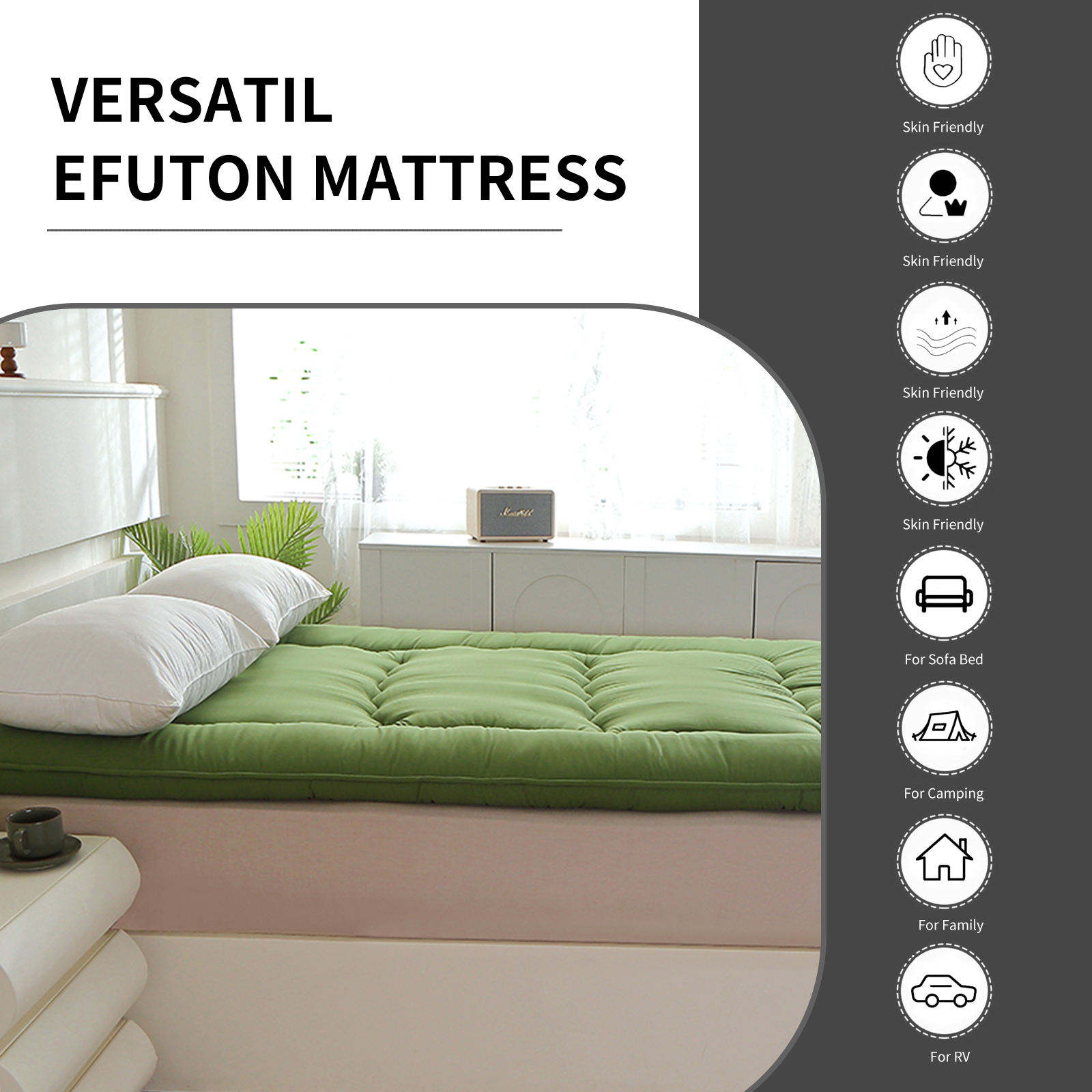 OEM ODM Custom Foldable Floor Futon Mattress Portable Soft for Bedroom Camping RV Home Indoor Outdoor Daily Use