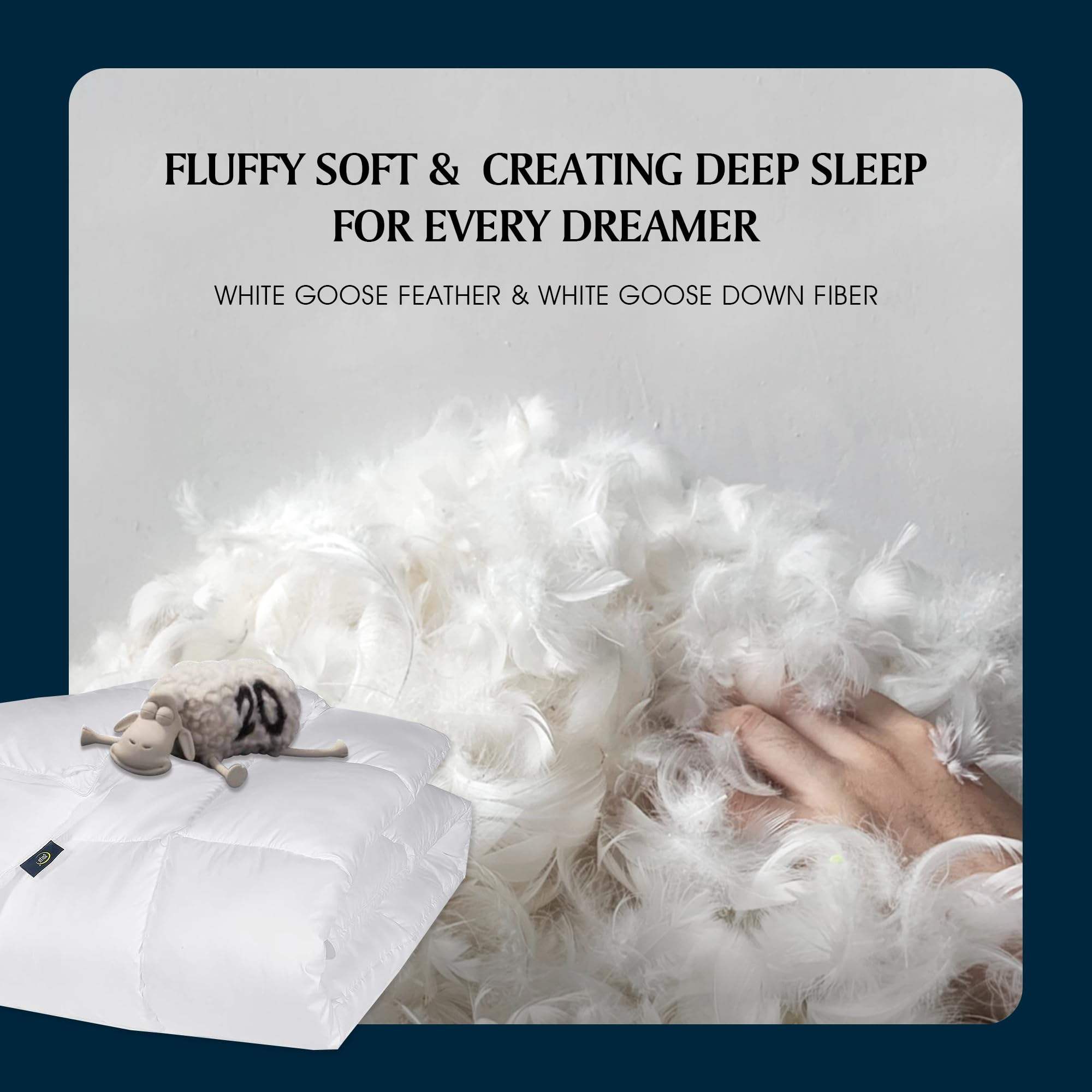 Custom Hotel Home Luxury Goose Feather Down Comforter 100% Cotton Cover Hypoallergenic All Season for Bedroom Home OEM ODM