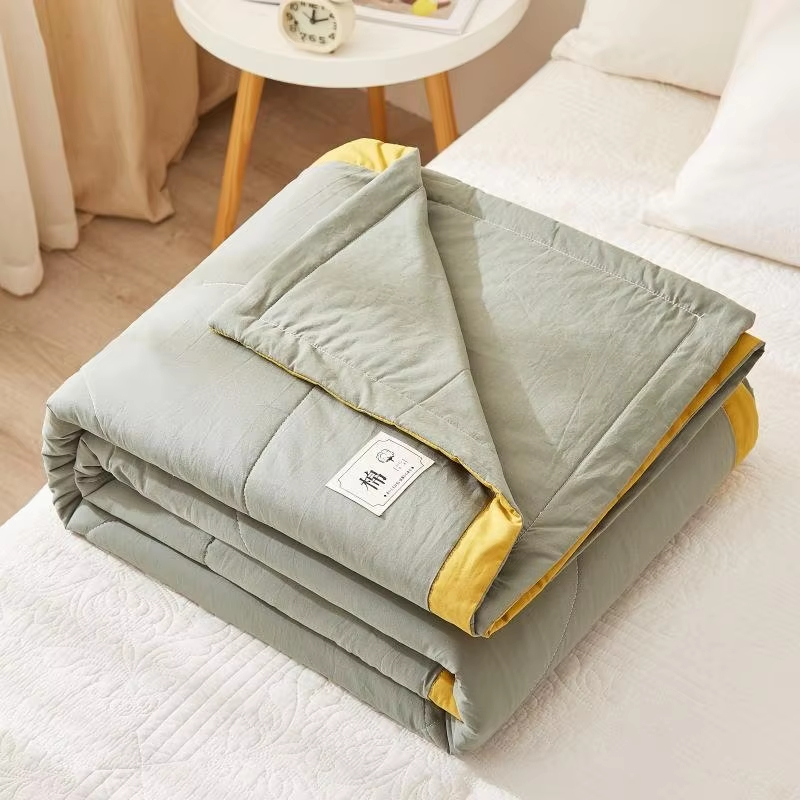 Custom OEM ODM 100% Cotton Summer Cool Quilt Soft Durable Breathable Quilt Suitable for All Home Hotel Use