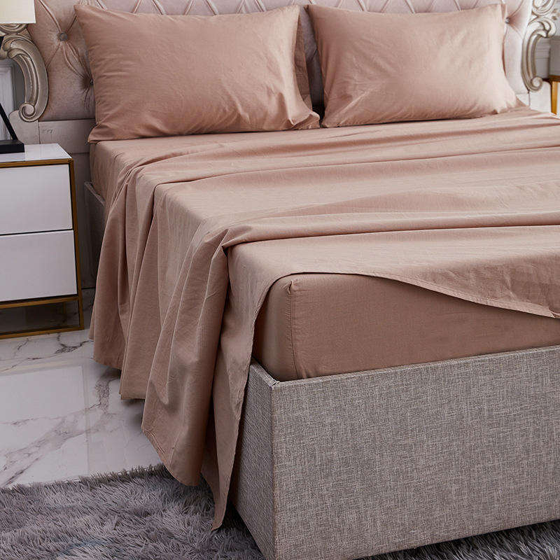 Custom OEM ODM Bamboo Fiber Fitted Sheet Bedding Set 4PCS Skin Friendly Breathable Anti-Slip Durable for Hotel Homestay Bedroom
