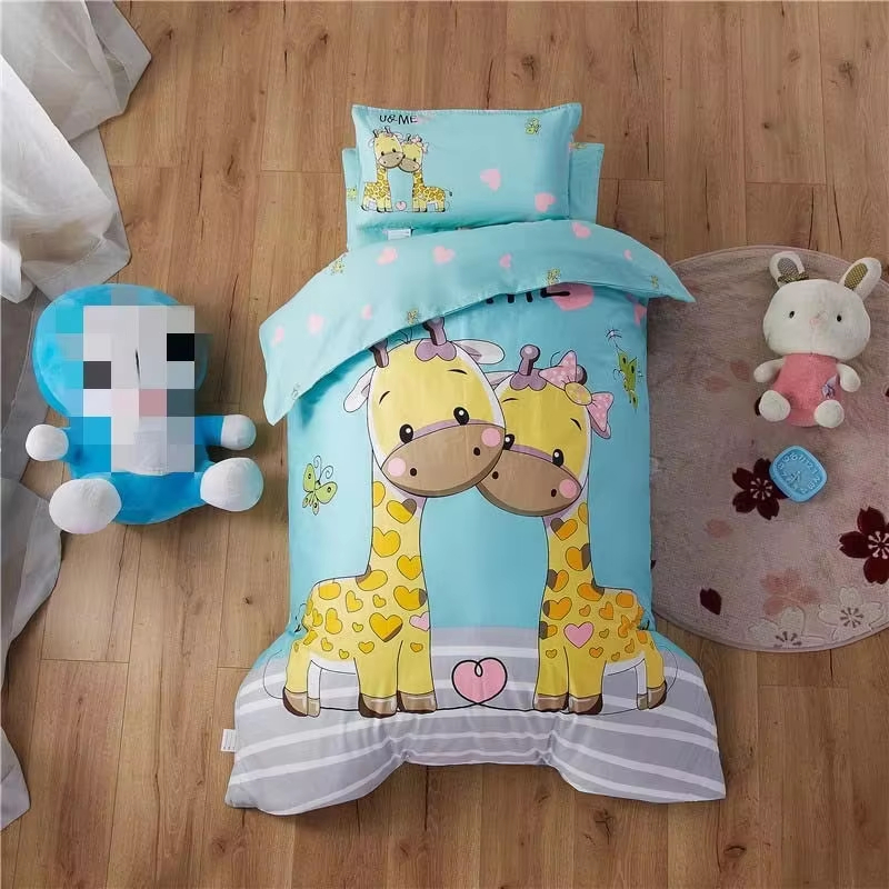Custom OEM ODM 3PCS Kindergarten Cartoon Bedding Set Soft Skin Friendly Breathable Safe for Kindergarten Children Bedroom