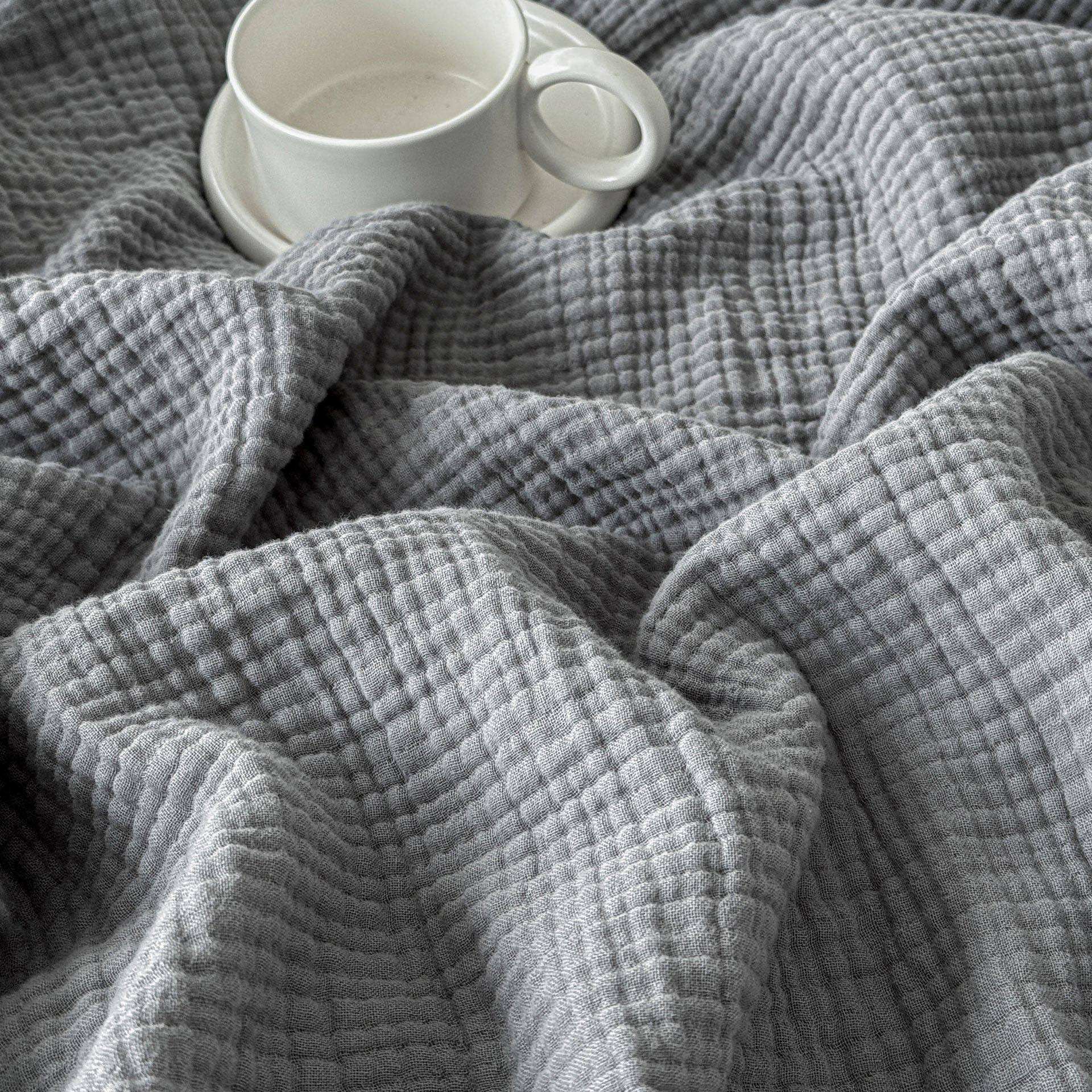 Designer Organic Cotton Muslin Blanket King Size Warm Heavy Winter Blanket Soft Breathable for Home Use OEM ODM
